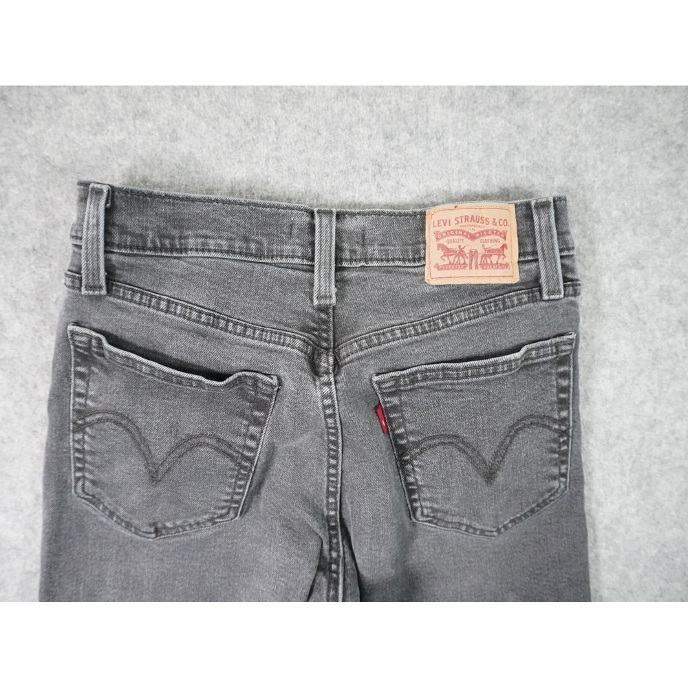 Levis Jeans Womens 27 Fits 25x24.5 Wedgie‎ Straight Denim Stretch Mid Rise Black - Picture 12 of 13